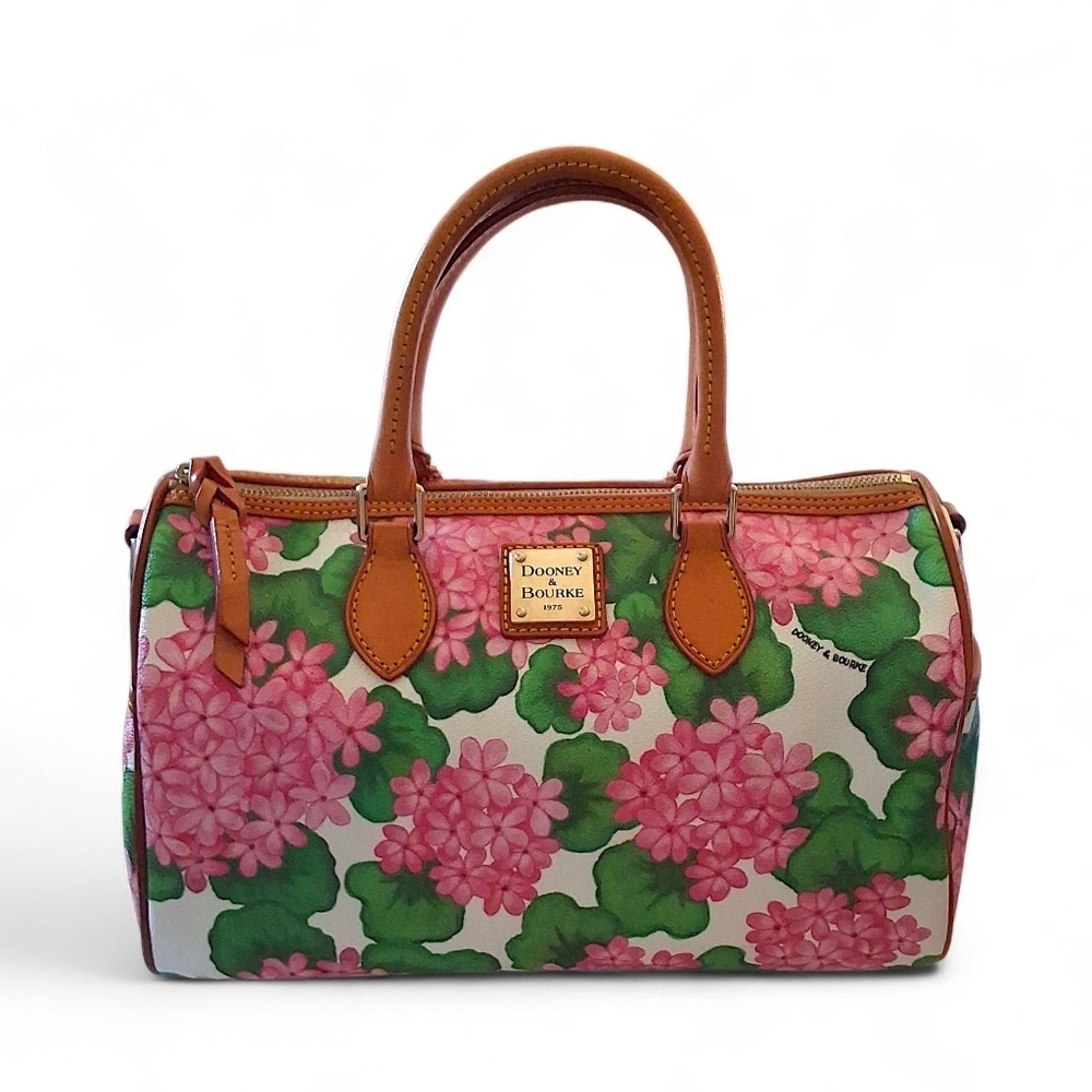 Dooney & Bourke Geranium Floral Satchel Boston Bag - Picture 1 of 16